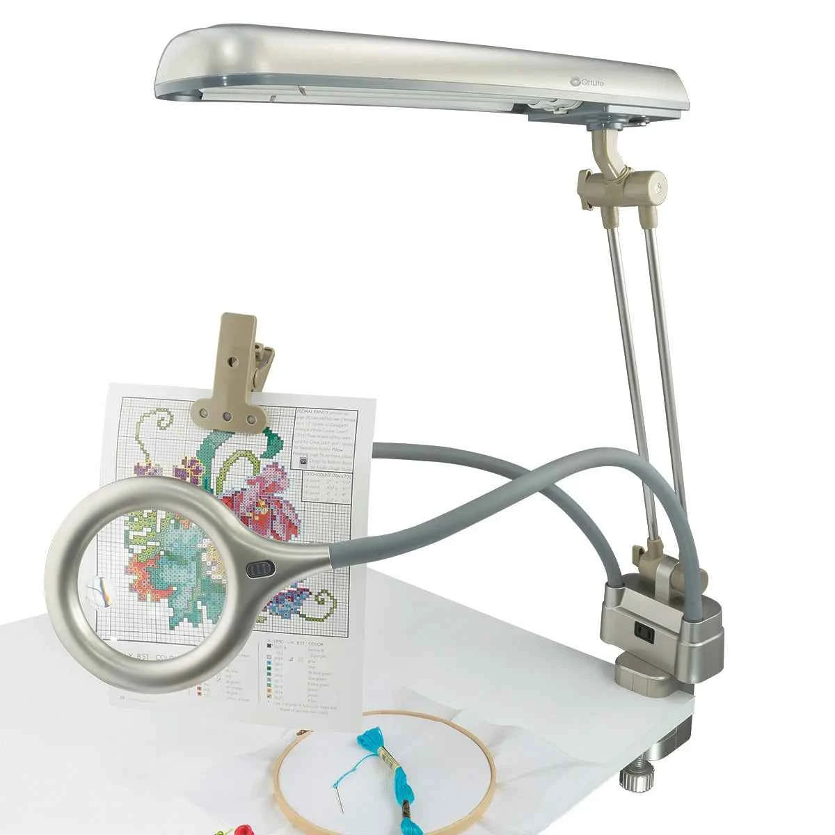 OttLite 24W Ultimate 3-in-1 Craft Lamp with Magnifier & Flexible Arm
