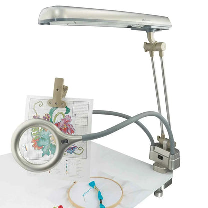 OttLite 24W Ultimate 3-in-1 Craft Lamp with Magnifier & Flexible Arm