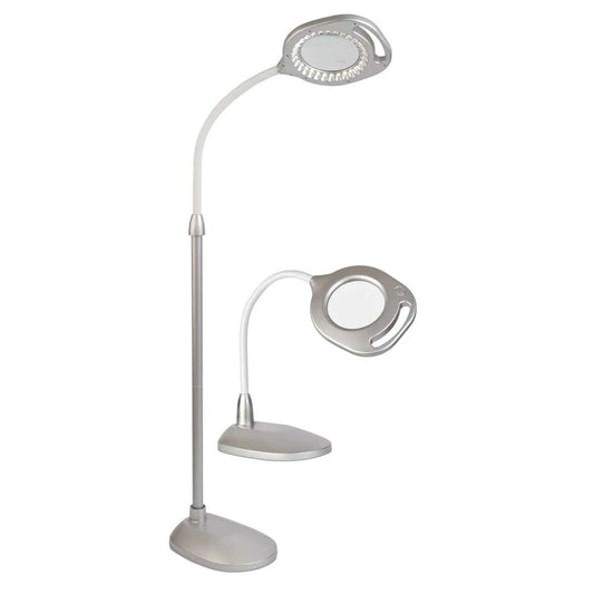 OttLite 2-in-1 LED Magnifier Floor & Table Light – Bright Adjustable Lighting