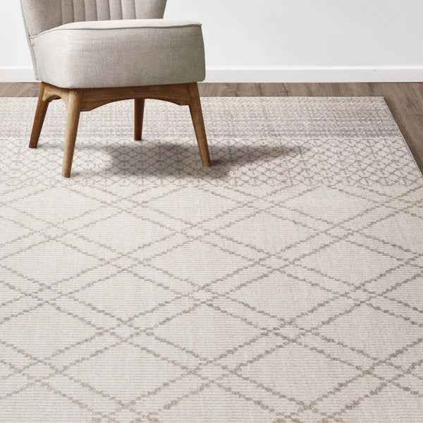 Oraya Ajene Ivory 6'6" x 9' Area Rug – Elegant Neutral Rug for Living Room, Dining Room & Bedroom