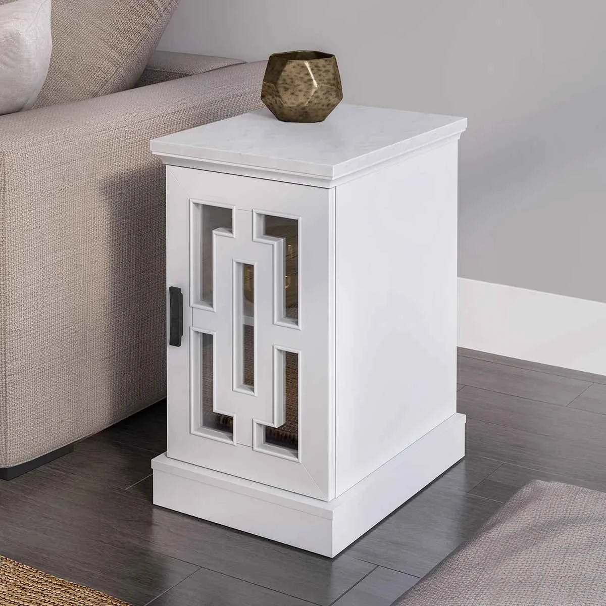 Tresanti Kerrigan Side Table – Modern Accent Table with Storage & Charging Ports