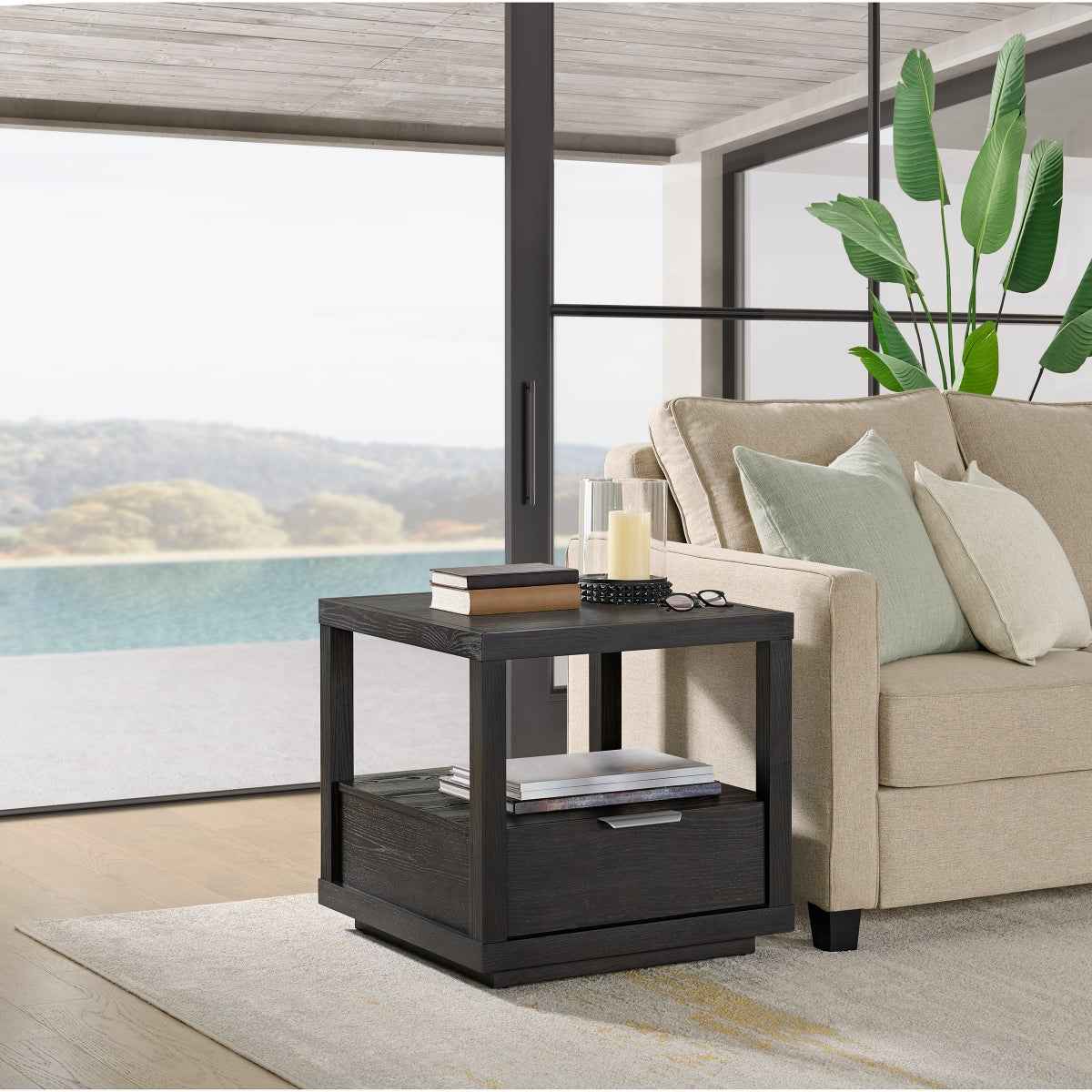 Bayside Furnishings End Table – Stylish Wood Accent Table with Storage