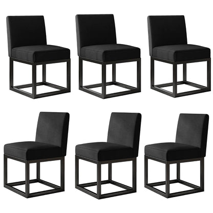Dining Chairs – Set of 6 Modern Linen Kitchen Chairs with Sturdy Metal Frame