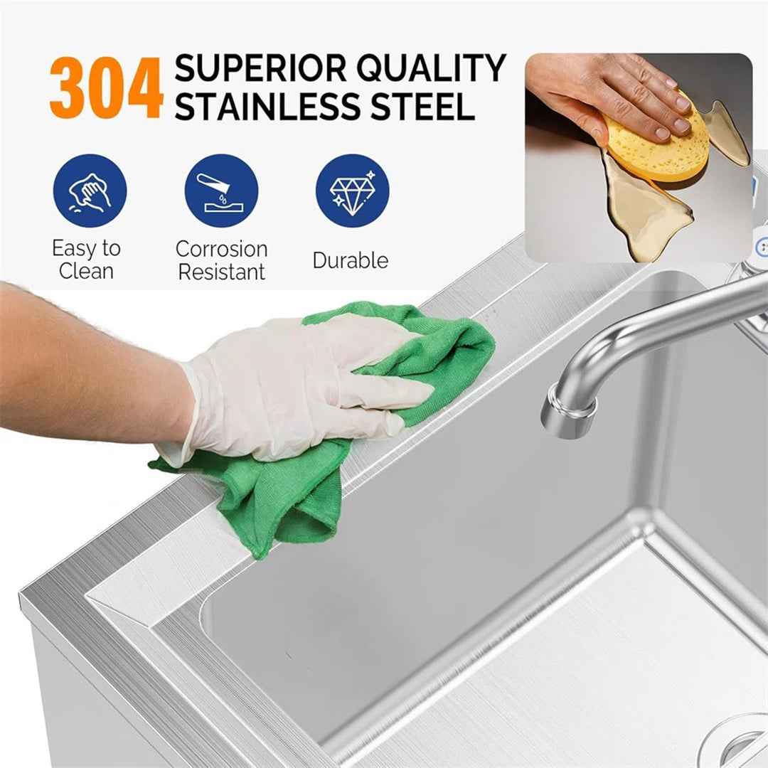 1 Compartment 304 Stainless Steel Bar Sink – Durable & Easy-to-Clean Kitchen Accessory