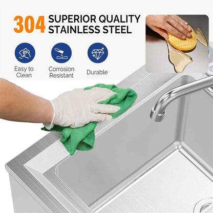 1 Compartment 304 Stainless Steel Bar Sink – Durable & Easy-to-Clean Kitchen Accessory