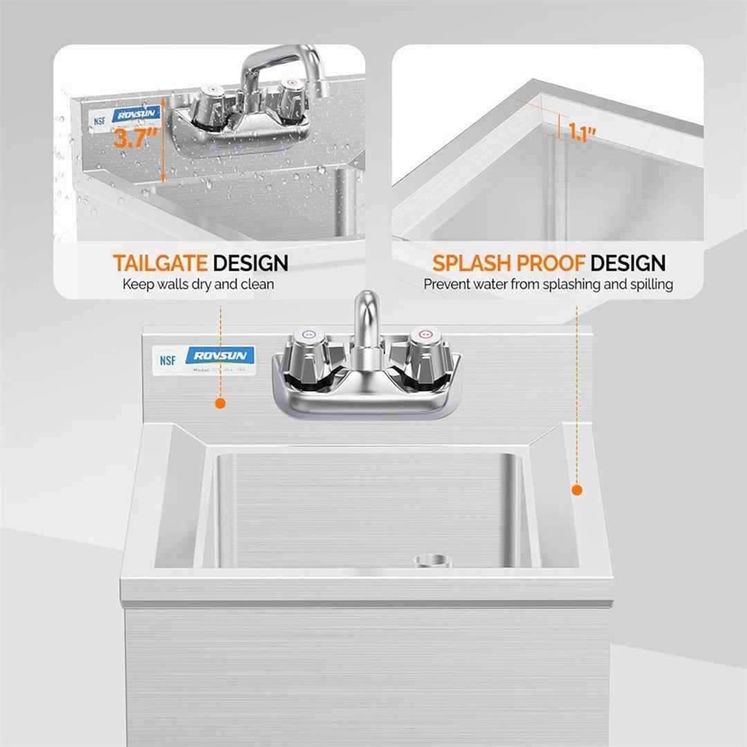 1 Compartment 304 Stainless Steel Bar Sink – Durable & Easy-to-Clean Kitchen Accessory