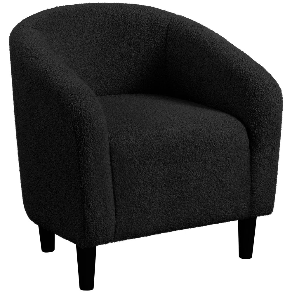 27" Wide Upholstered Solid Wood Barrel Accent Club Chair – Stylish & Comfortable Seating