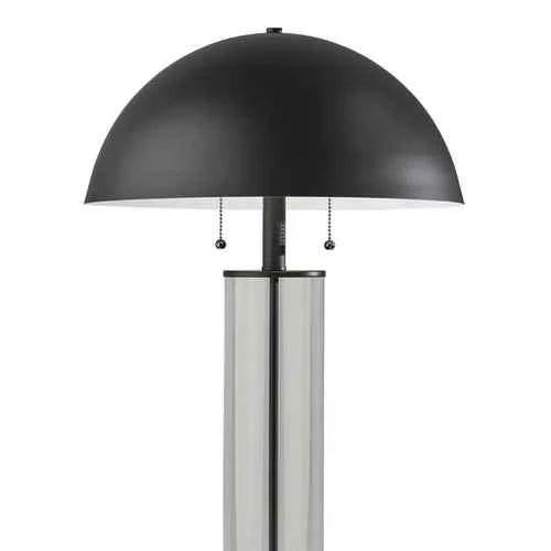 Troy Table Lamp – Black & Clear Glass Modern Accent Lighting