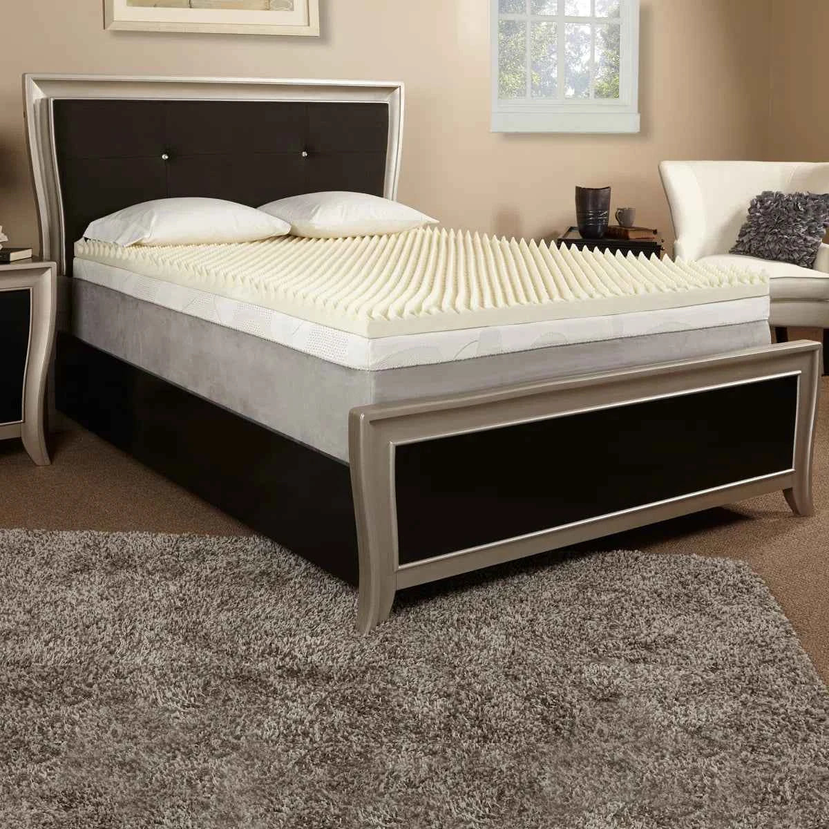 3" Reversible Gel Memory Foam Mattress Topper – Cooling Comfort & Pressure Relief