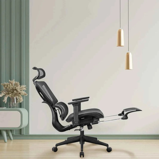 Motionwise High-Back Mesh Chair with Footrest – Ergonomic Office Comfort