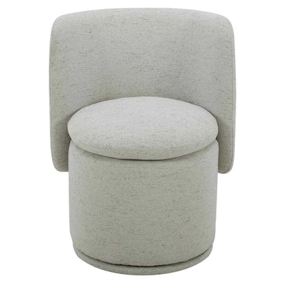 Aiden & Ivy Grey Fabric Armless Swivel Dining Chair – Modern Comfort & Style