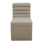 Aiden & Ivy Fabric Armless Dining Chair with Casters – Modern Rolling Accent Chair