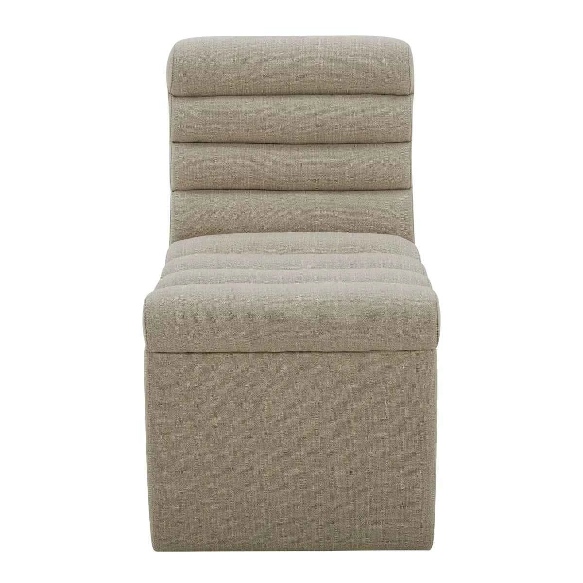 Aiden & Ivy Fabric Armless Dining Chair with Casters – Modern Rolling Accent Chair