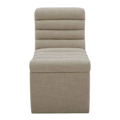 Aiden & Ivy Fabric Armless Dining Chair with Casters – Modern Rolling Accent Chair