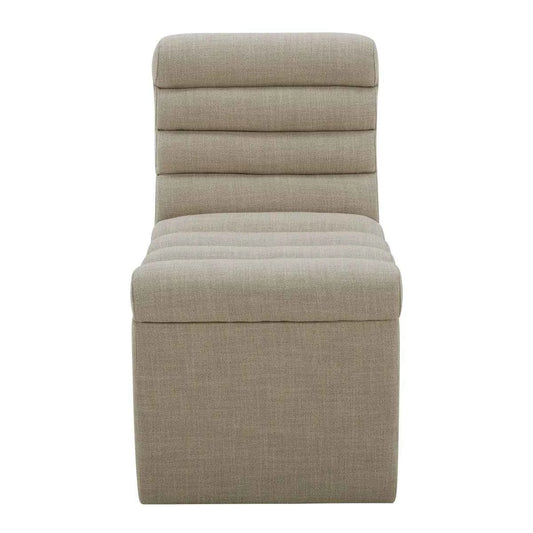 Aiden & Ivy Fabric Armless Dining Chair with Casters – Modern Rolling Accent Chair