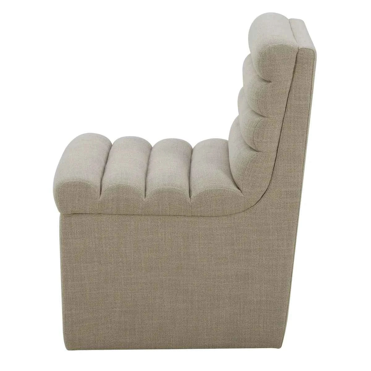 Aiden & Ivy Fabric Armless Dining Chair with Casters – Modern Rolling Accent Chair