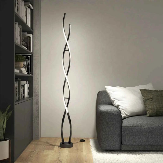 Swirl LED Floor Lamp – Modern Twist Design with Foot Dimmer (59.75 in.)