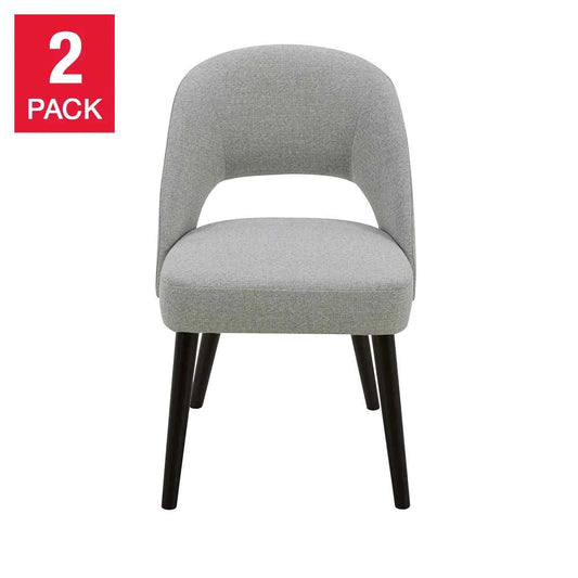 Gilman Creek Kobe Fabric Dining Chair Gery, 2-Pack – Modern Upholstered Dining Seating