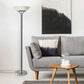 Expo Floor Lamp – Brushed Steel with Frosted Glass Shade (71.5 in.)