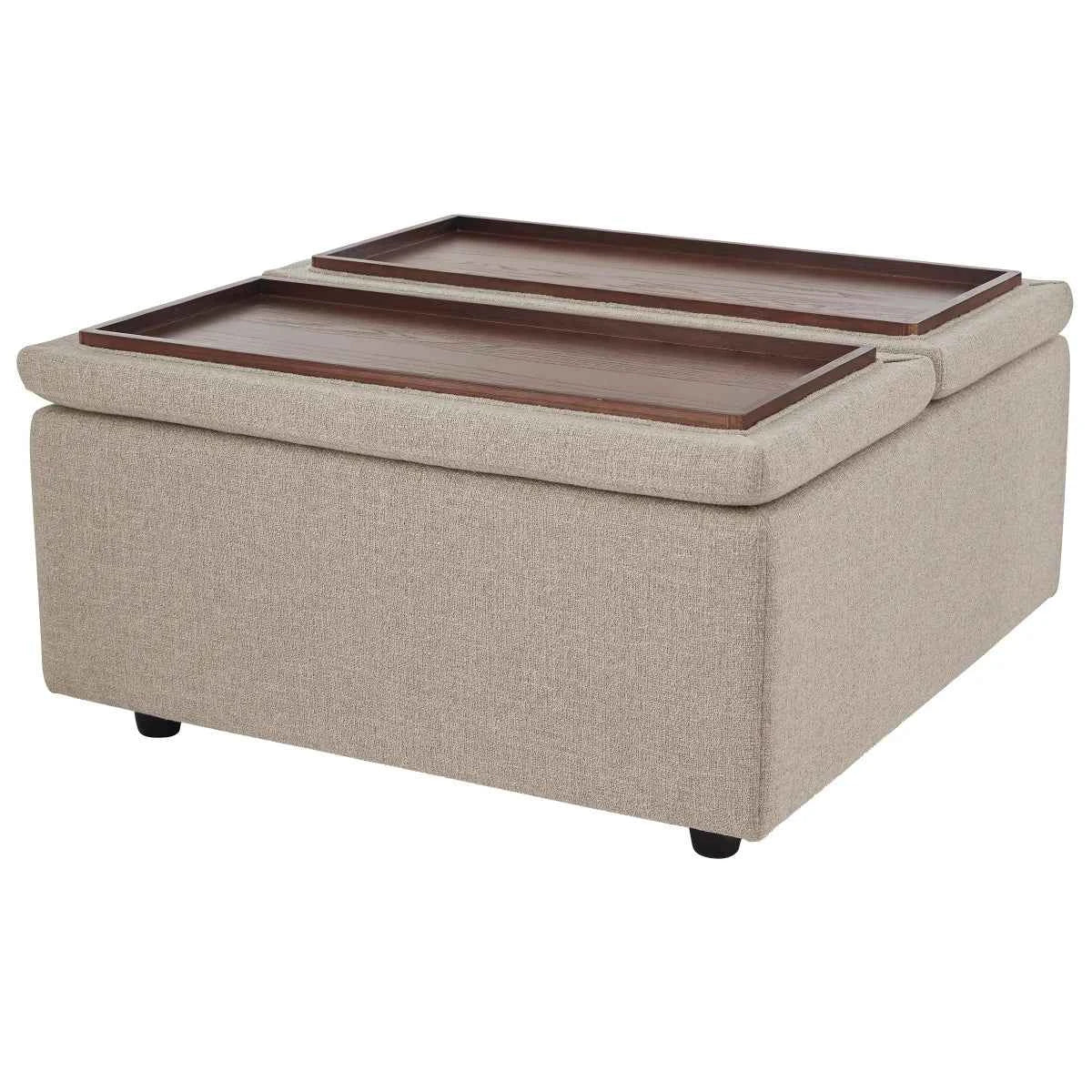 Aiden & Ivy Fabric Storage Ottoman – Modern Upholstered Footrest with Hidden Storage