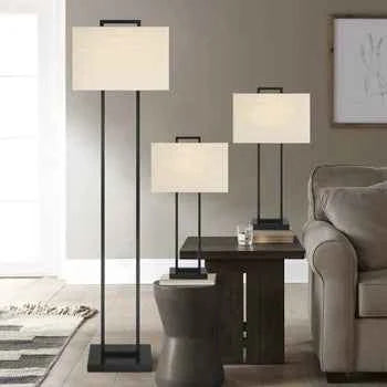 Prescott Square 3-Piece Lamp Set – Modern Table Lamps for Bedroom & Living Room