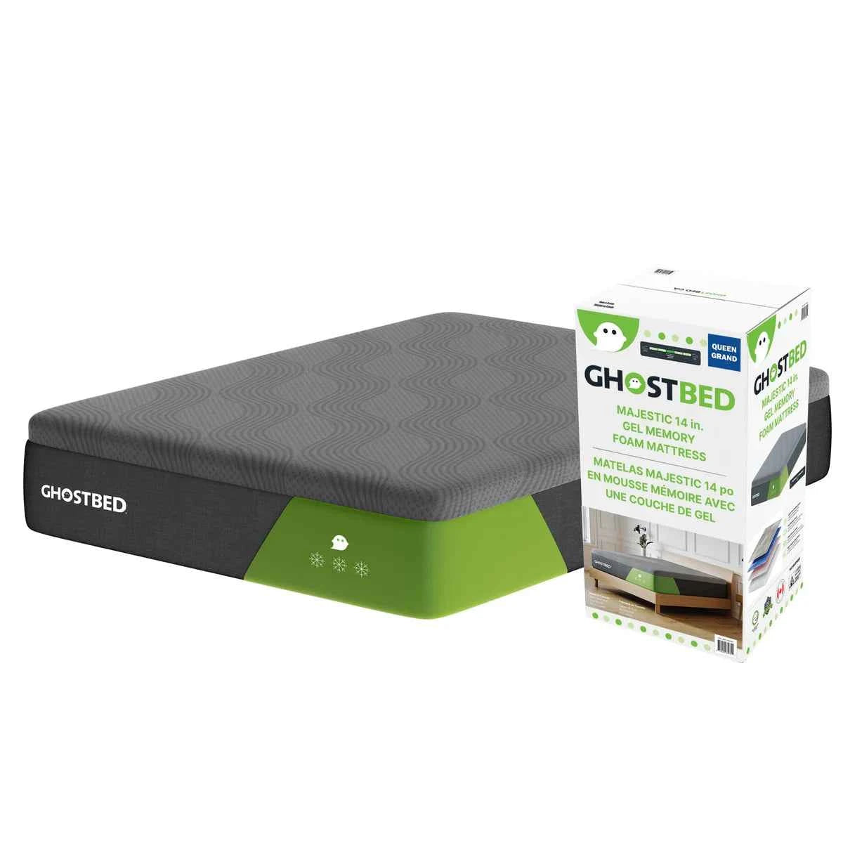 GhostBed Majestic 14-Inch Mattress with Cooling Gel Memory Foam – Medium Plush Comfort