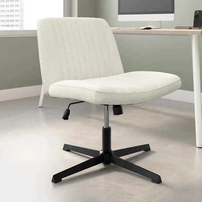 Sutton Armless Fabric Swivel Office Chair – Comfortable & Adjustable Desk Seating