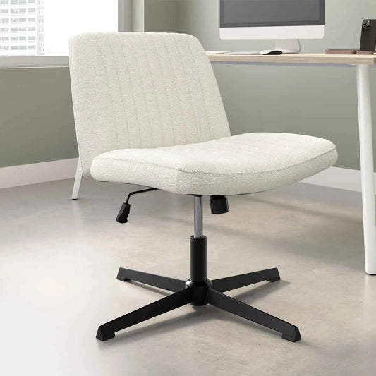Sutton Armless Fabric Swivel Office Chair – Comfortable & Adjustable Desk Seating