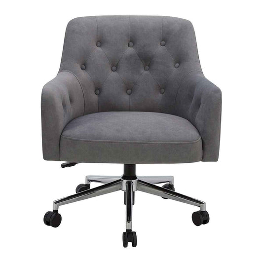 Aiden & Ivy Ray Fabric Swivel Office Chair – Grey Upholstered Desk Chair