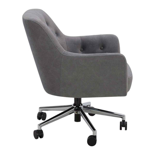 Aiden & Ivy Ray Fabric Swivel Office Chair – Grey Upholstered Desk Chair