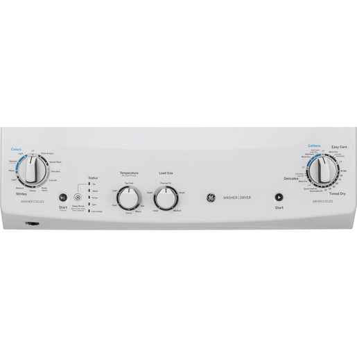GE® Electric Unitized Spacemaker® Washer & Dryer – 4.4 Cu. Ft. Washer / 5.9 Cu. Ft. Dryer White
