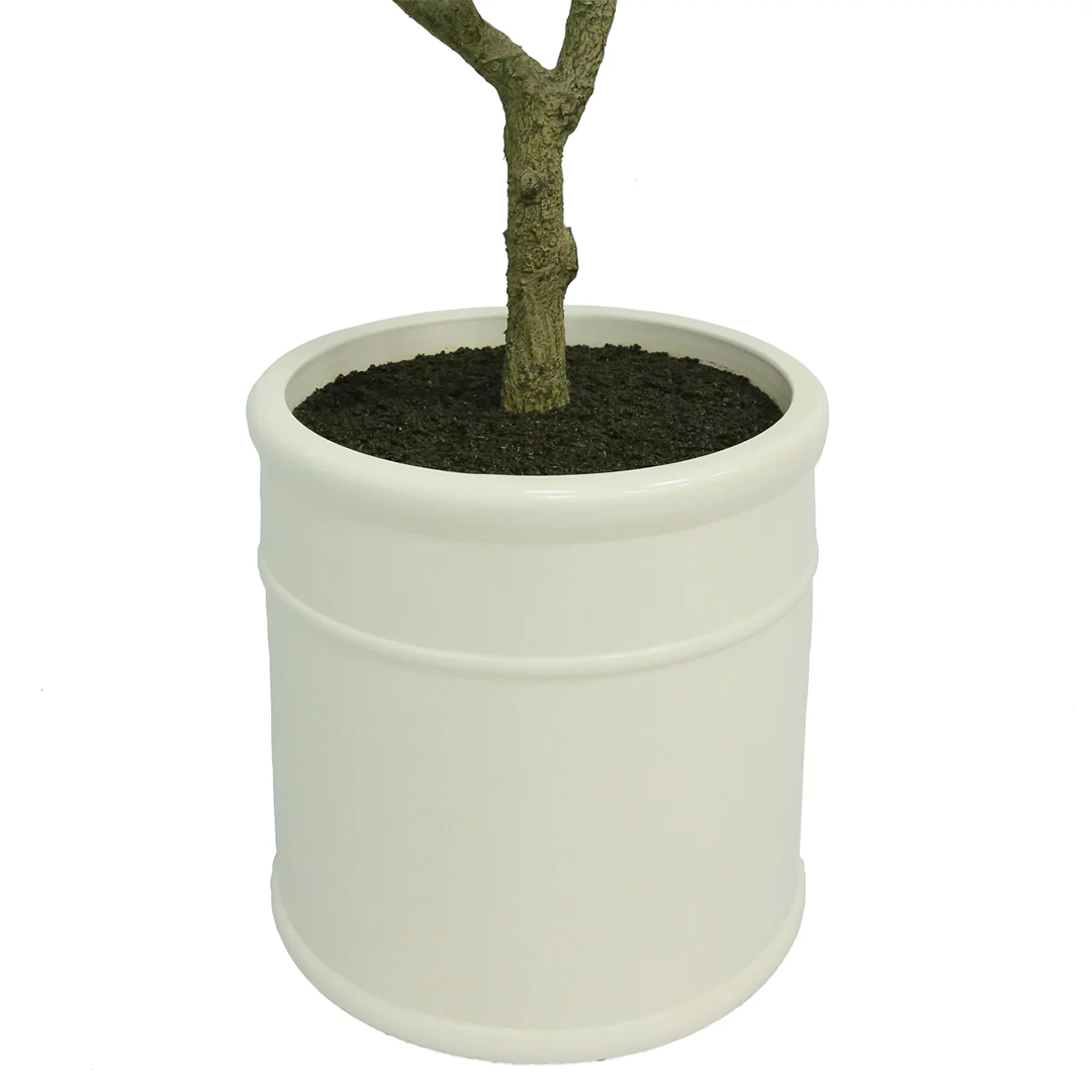 Faux Olive Tree 1.9 m (6.5 ft) – Lifelike Indoor Artificial Tree with Shapable Wire Stems & Crock‑Style Planter