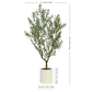 Faux Olive Tree 1.9 m (6.5 ft) – Lifelike Indoor Artificial Tree with Shapable Wire Stems & Crock‑Style Planter