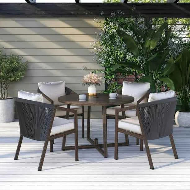 Better Homes & Gardens Laval 5-Piece Patio Outdoor Dining Set – Handwoven Wicker, Brown