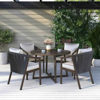 Better Homes & Gardens Laval 5-Piece Patio Outdoor Dining Set – Handwoven Wicker, Brown