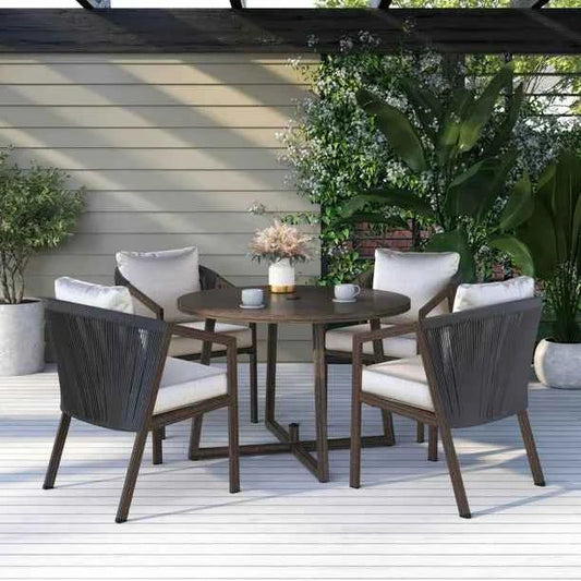 Better Homes & Gardens Laval 5-Piece Patio Outdoor Dining Set – Handwoven Wicker, Brown