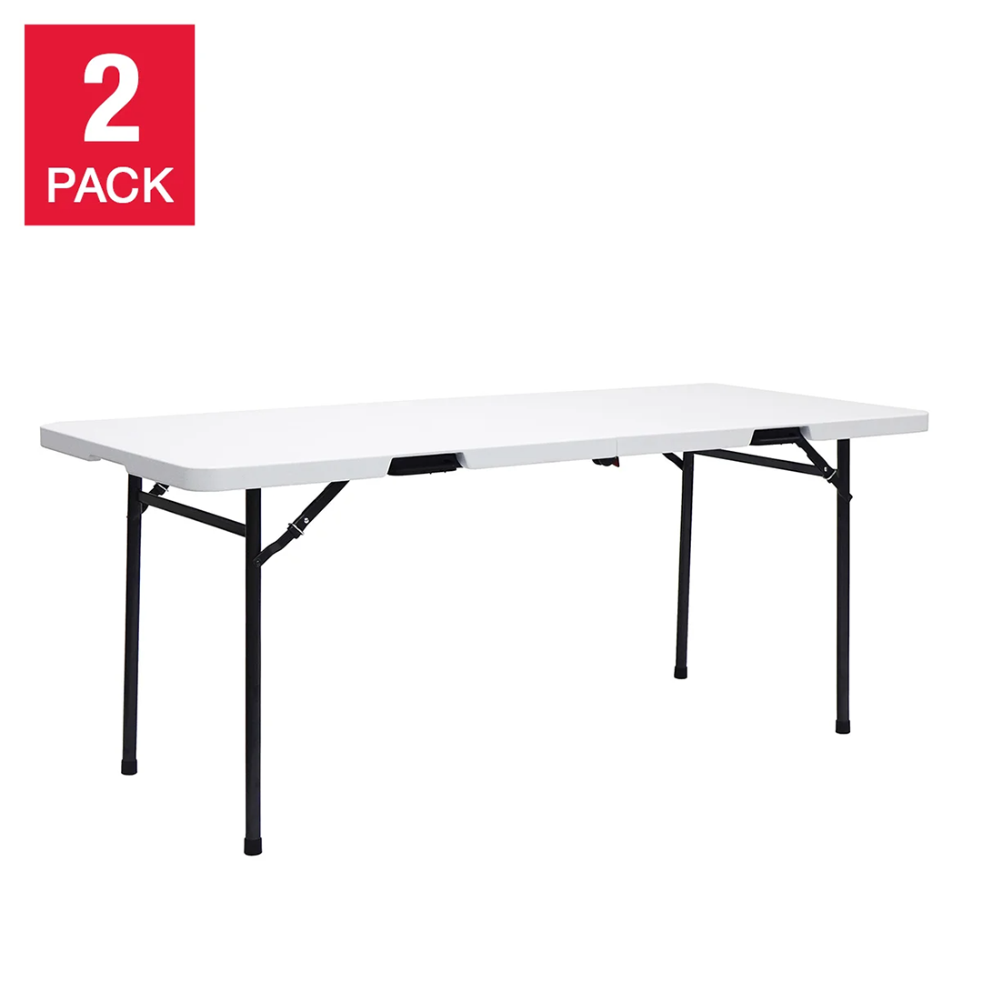 Star Elite Commercial‑Grade 6 ft Centre‑Fold Table – Heavy‑Duty HDPE Top, Safety Lock & Carry Handles (2‑Pack)