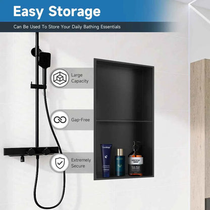 8 In. W X 24 In. H X 4 In. D Bathroom Shower Niche Standard Niche Over Mount Installation