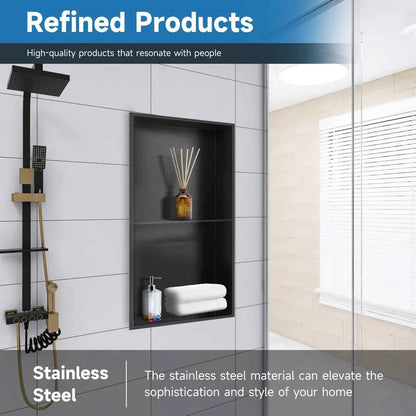 8 In. W X 24 In. H X 4 In. D Bathroom Shower Niche Standard Niche Over Mount Installation