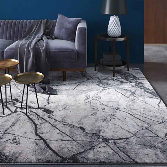 ADEN Nobel Grey 5' x 7' Area Rug – Modern Grey Decorative Floor Rug for Living Room & Bedroom