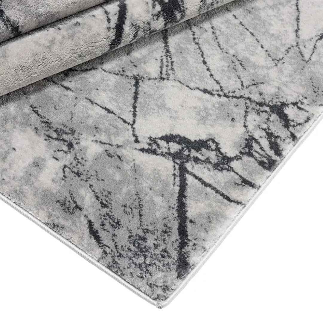 ADEN Nobel Grey 5' x 7' Area Rug – Modern Grey Decorative Floor Rug for Living Room & Bedroom