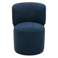 Aiden & Ivy Blue Armless Dining Chair with Casters – Upholstered Rolling Seat with Feather-Blend Cushion & Multi-Density Foam