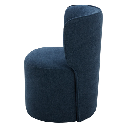 Aiden & Ivy Blue Armless Dining Chair with Casters – Upholstered Rolling Seat with Feather-Blend Cushion & Multi-Density Foam