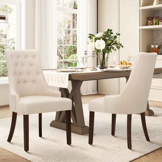 Aalbert Tufted Wing Back Parsons Upholstered Dining Chair Side Chair (Set of 2)