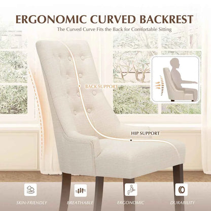 Aalbert Tufted Wing Back Parsons Upholstered Dining Chair Side Chair (Set of 2)