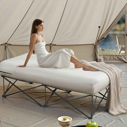 Air Mattress with Frame & Pump 2 Person Blow Up Camping Mattress 600lbs