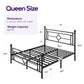 Ajayceon Metal Platform Bed Frame with Vintage Headboard & Footboard – No Box Spring Needed