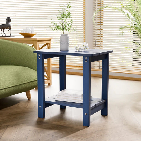 Aliah Adirondack Outdoor Side Table – Weather-Resistant Plastic Patio End Table