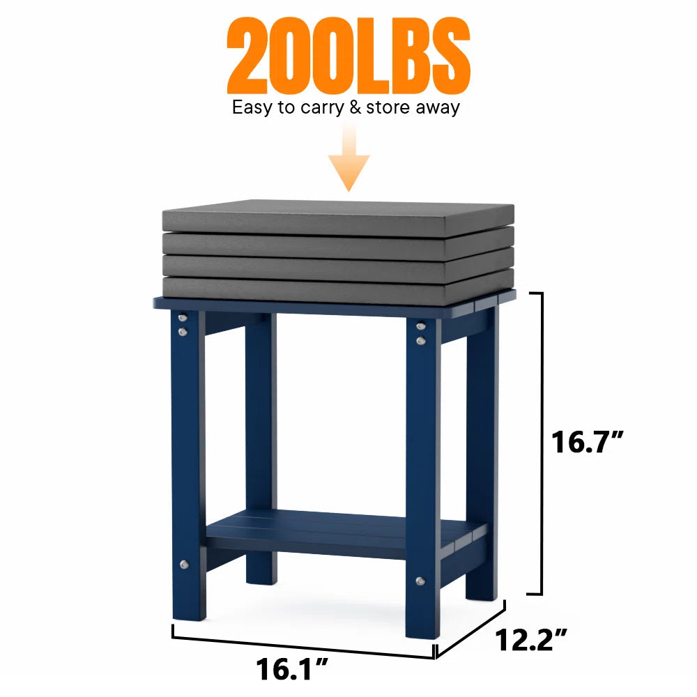 Aliah Adirondack Outdoor Side Table – Weather-Resistant Plastic Patio End Table