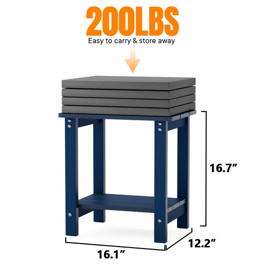 Aliah Adirondack Outdoor Side Table – Weather-Resistant Plastic Patio End Table